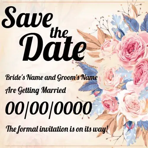 Invite Casual Love Save The Date editable and customizable