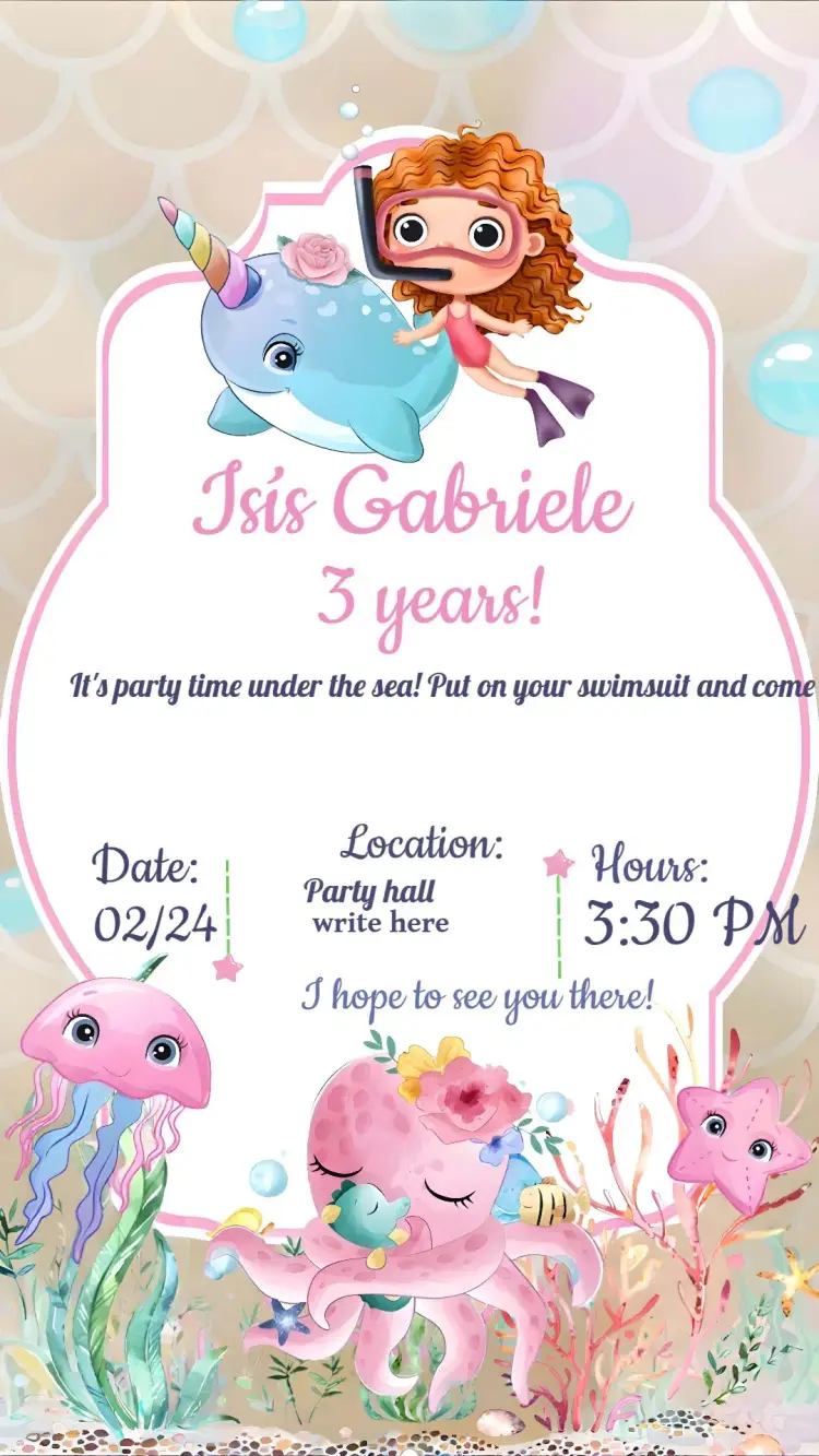 Under the Sea Mermaid invitation
