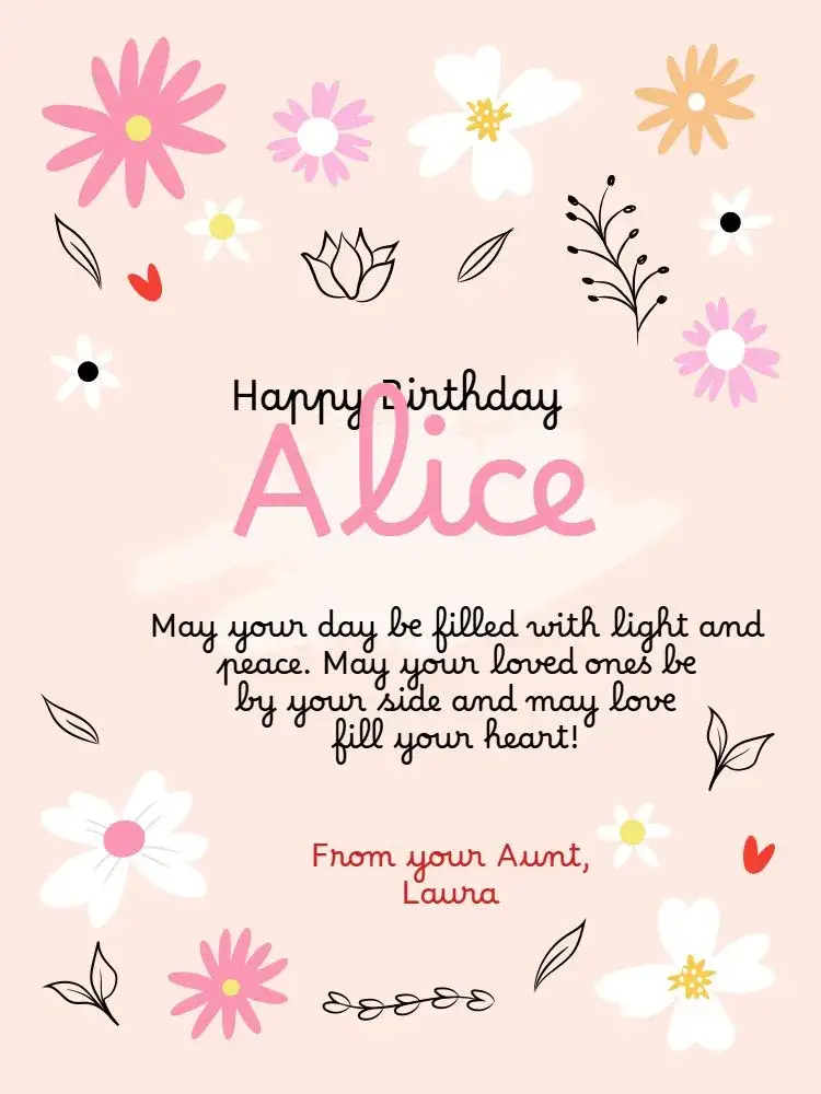 Invitation Delicate Floral Pink Happy Birthday Message Card – Card theme floral, delicate, feminine, pink, modern