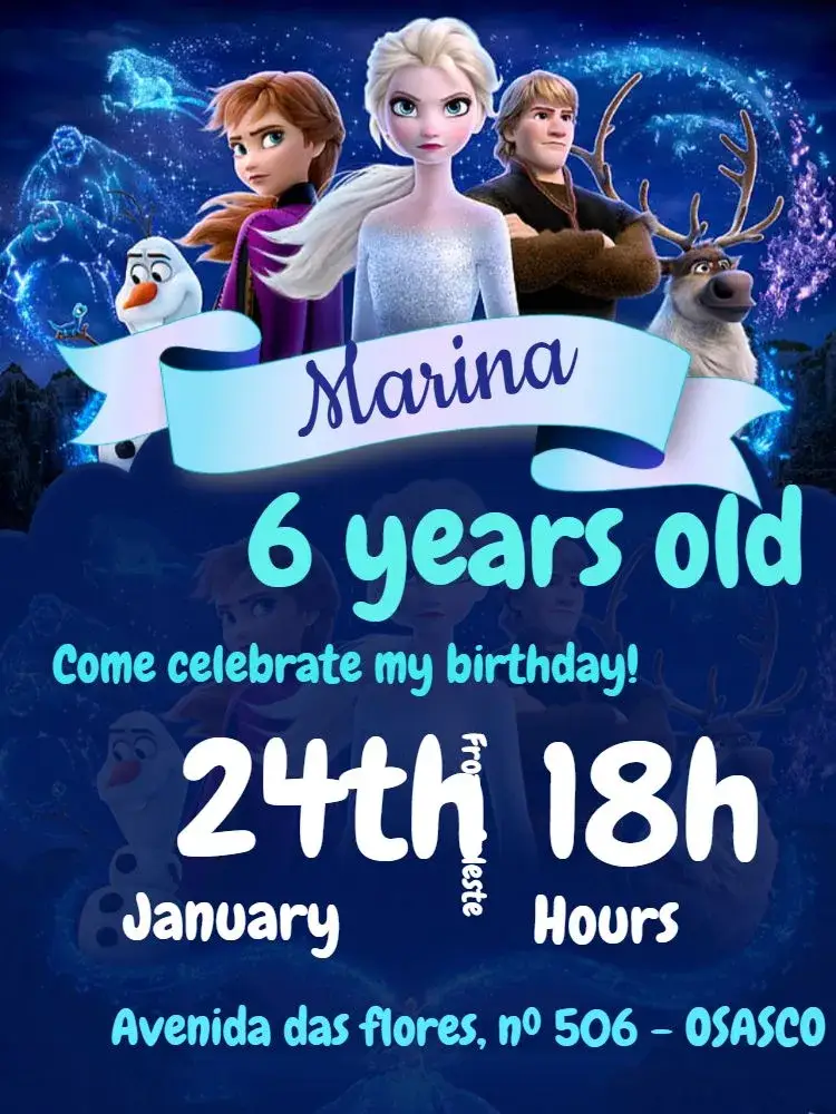 Blue Frozen invitation