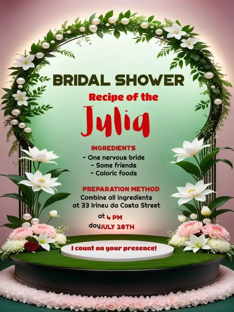Invitation Bridal Shower Arch Flowers To Edit Groom – Raffle Tea theme floral, colorful, modern, cheerful, romantic, vibrant