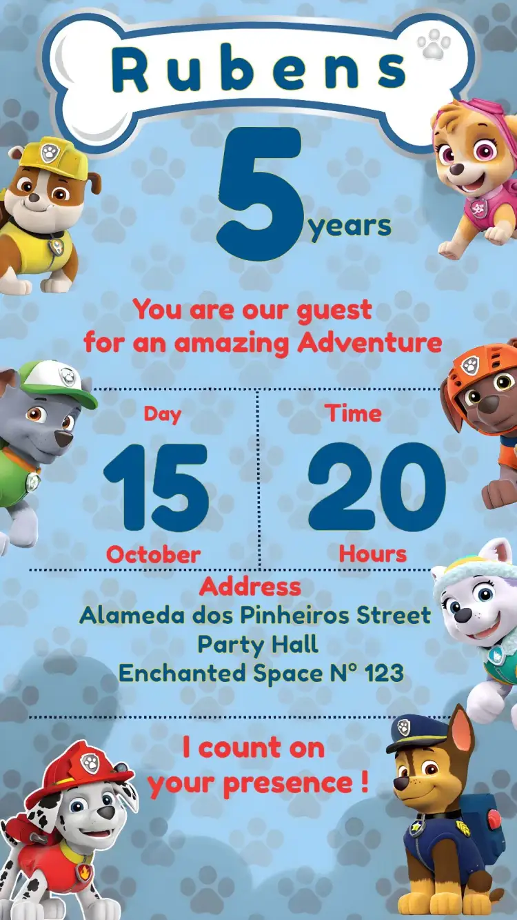 Invitation Paw Patrol Skye – Kids' Birthday Party theme colorful, fun, childish, themed, lively