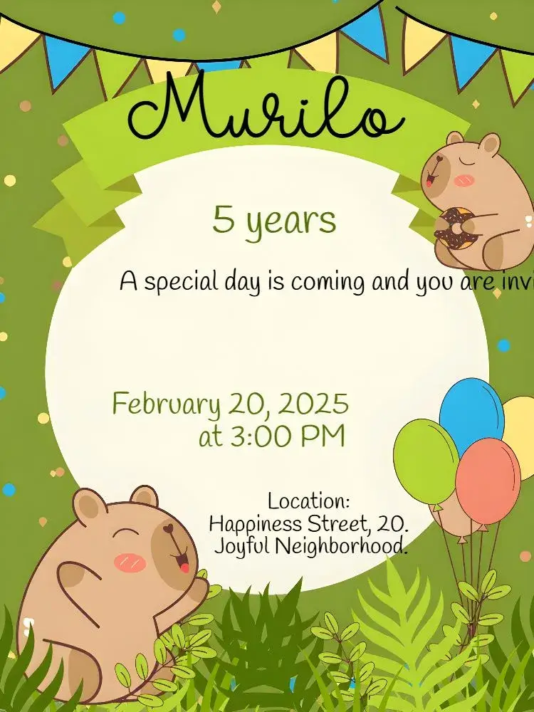 Capivara Cute invitation
