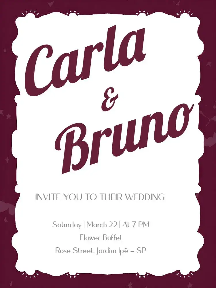 Invitation Minimalist Red Wedding – Wedding theme minimalist, red, white, elegant, modern