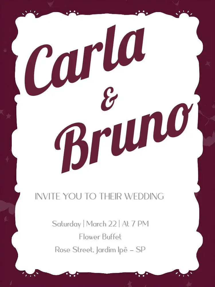 Minimalist Red Wedding invitation