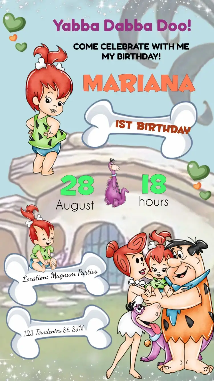 Invitation Pedrita Os – Kids' Birthday Party theme colorful, watercolor, themed, fun, childlike