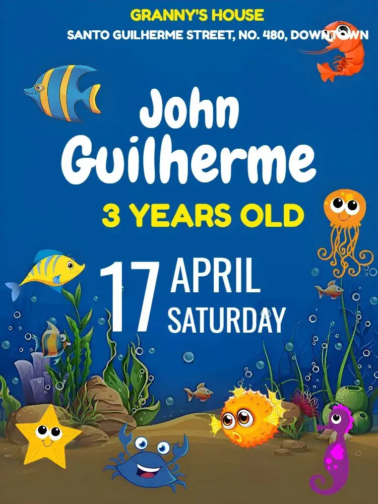 Under the Sea Boy invitation