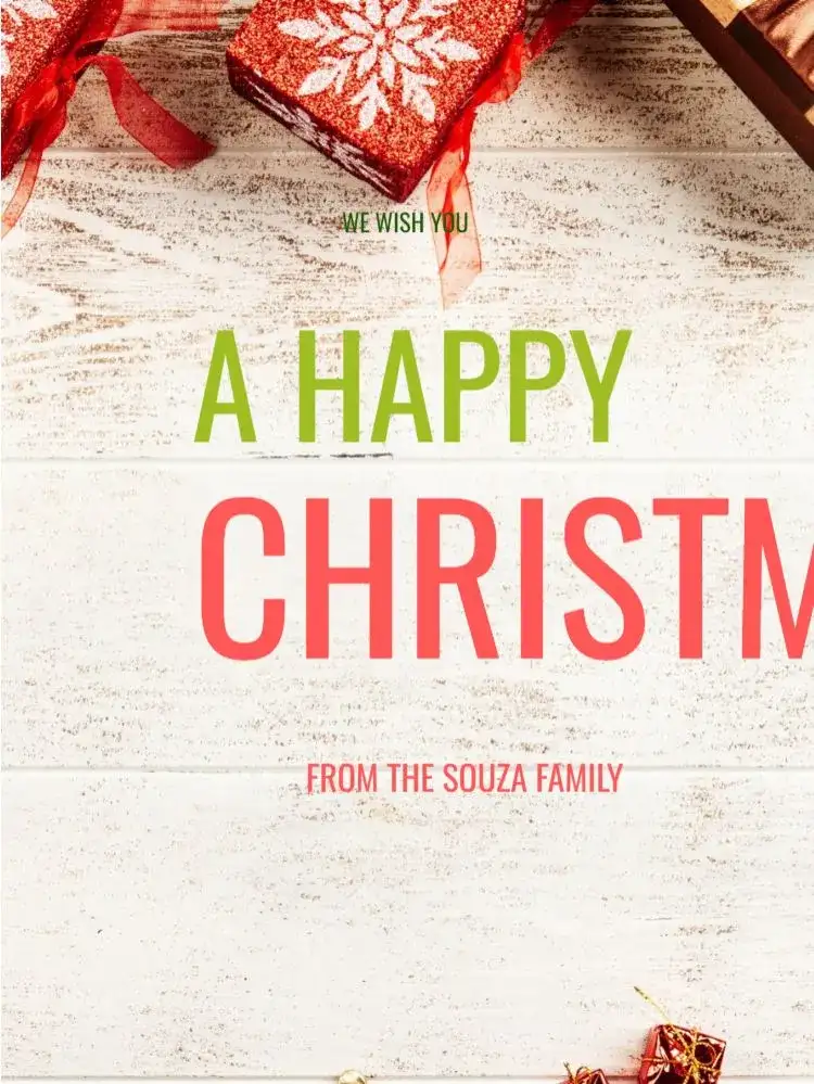 Happy Christmas Card With End of Year Ornaments