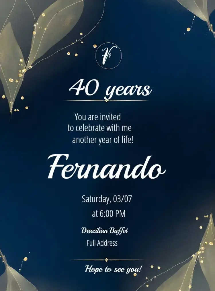 Modern Blue White Male invitation