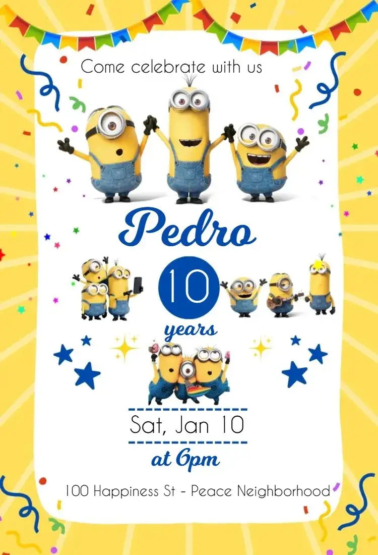 Minions Party invitation