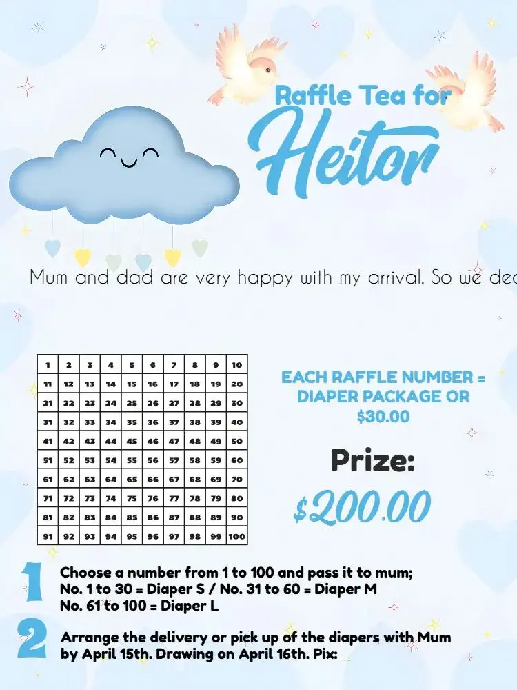 Tea Raffle Rain of Love / invitation