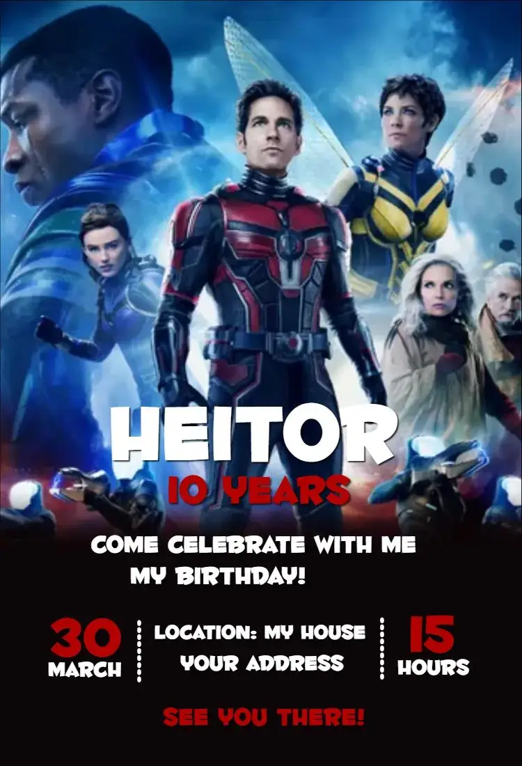 Invite Ant-Man 1 editable and customizable