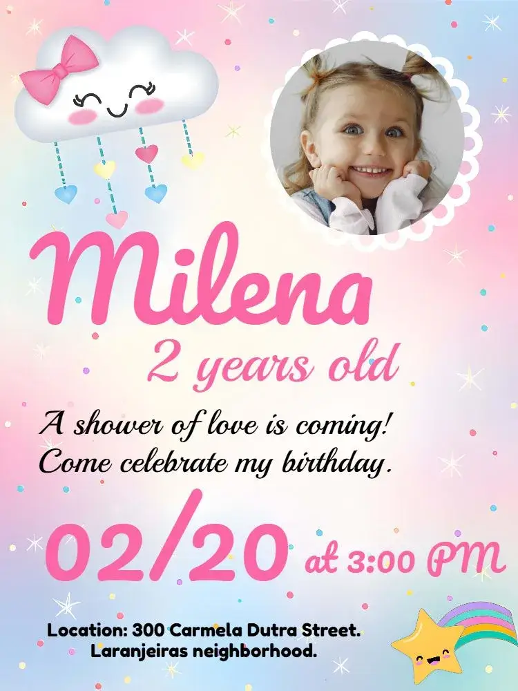 Shower Of Love Photo invitation