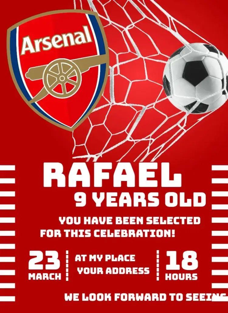 Invite Arsenal 4 editable and customizable