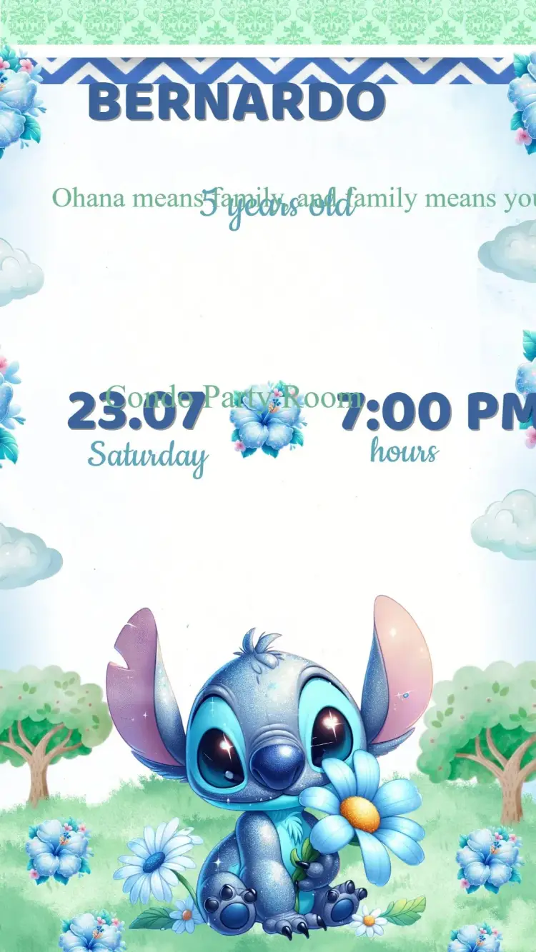 Stitch Birthday Invitation