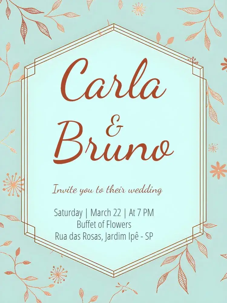 Invitation Floral Arabesque Wedding – Wedding theme floral, elegant, romantic, green, arabesques, natural