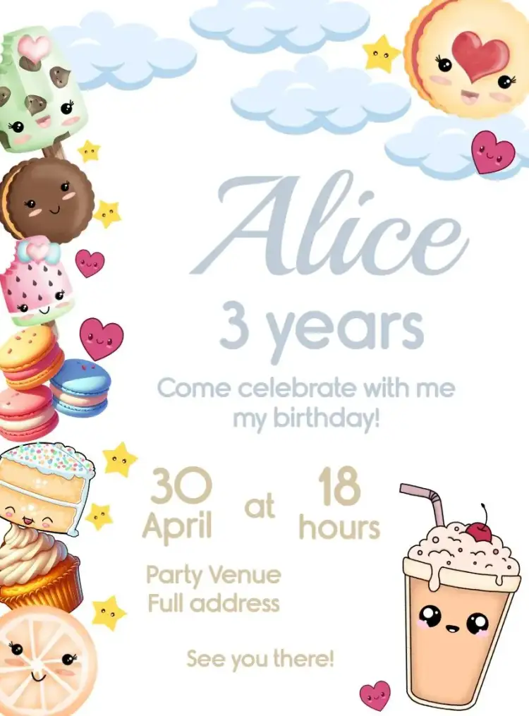 Invitation Sweets And Sweet Cookies – Most searched for theme colorful, fun, themed, vibrant, cheerful