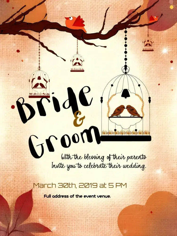 Brown Garden Wedding invitation