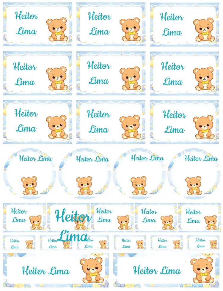 Invitation Teddy Bear – Card theme pastel colors, cute, animal illustrations, playful design, childlike style, delicate graphic elements