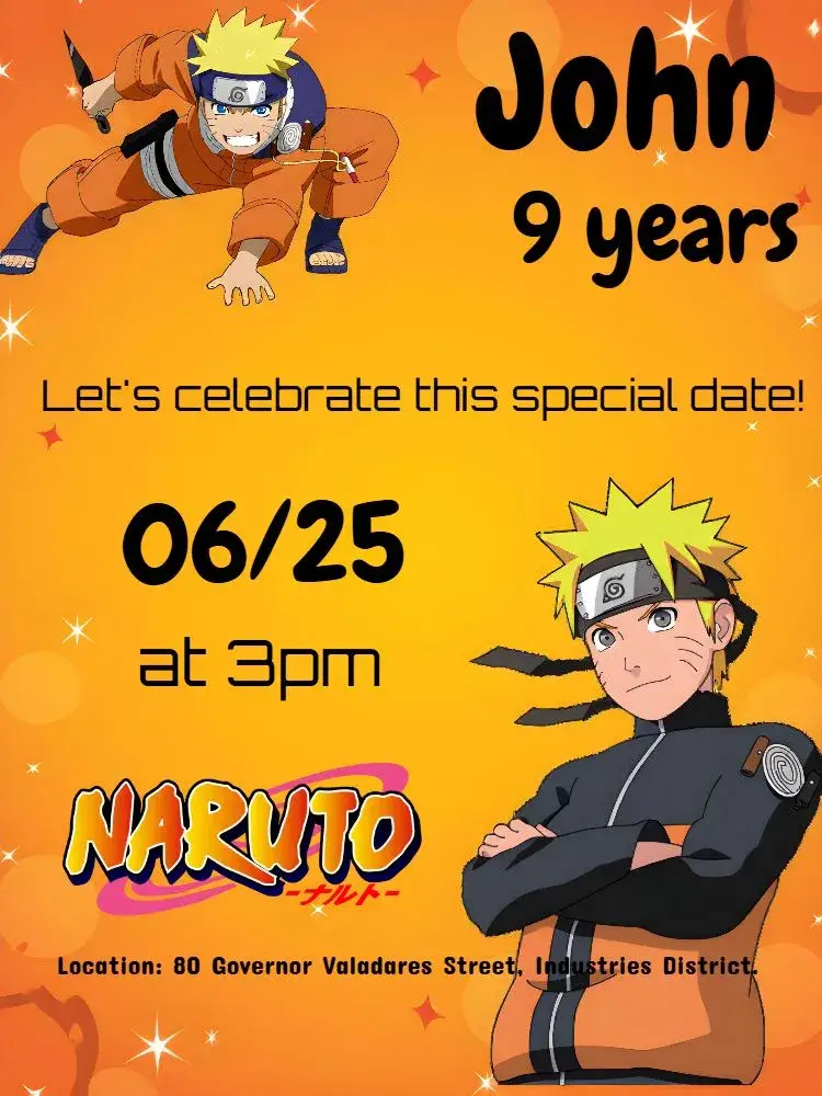 Naruto Sakura invitation