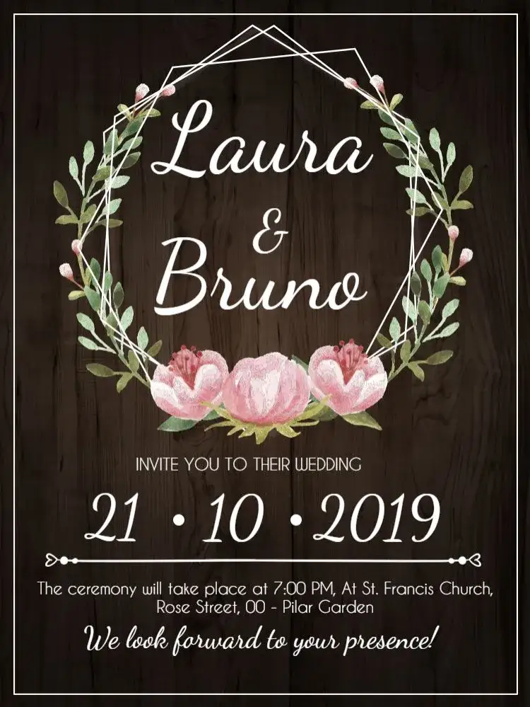 Invitation Rustic Modern Floral Wedding – Wedding theme floral, rustic, modern, elegant, wooden, spring
