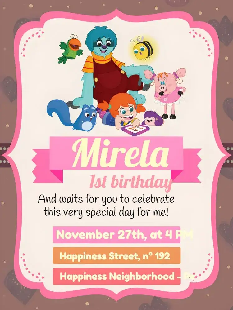 Invitation The Diary Of Mika Rosa – Most searched for theme pink, lilac, striped, white, childish, fun
