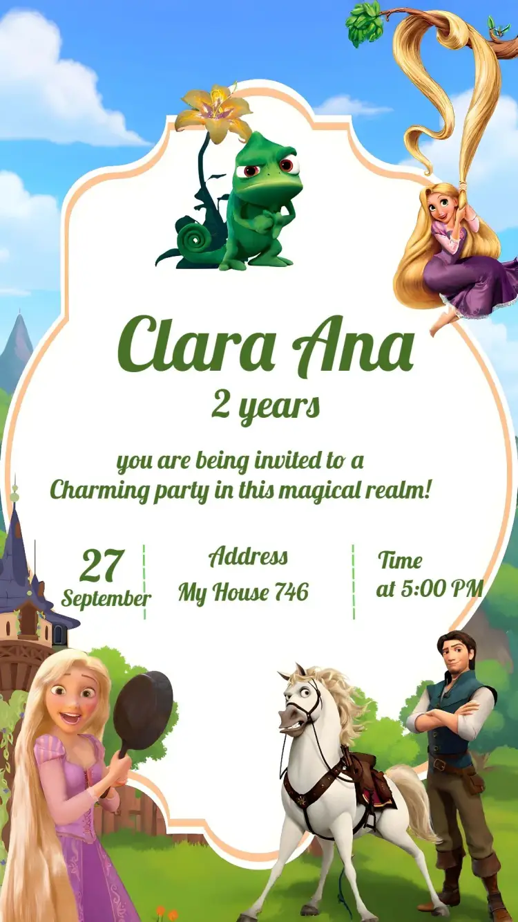 Enrolados Princesa invitation