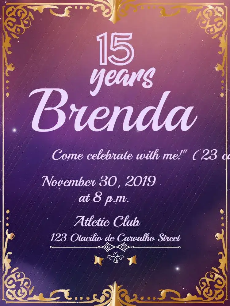 15 Years - Blue And Gold Minimalist Party