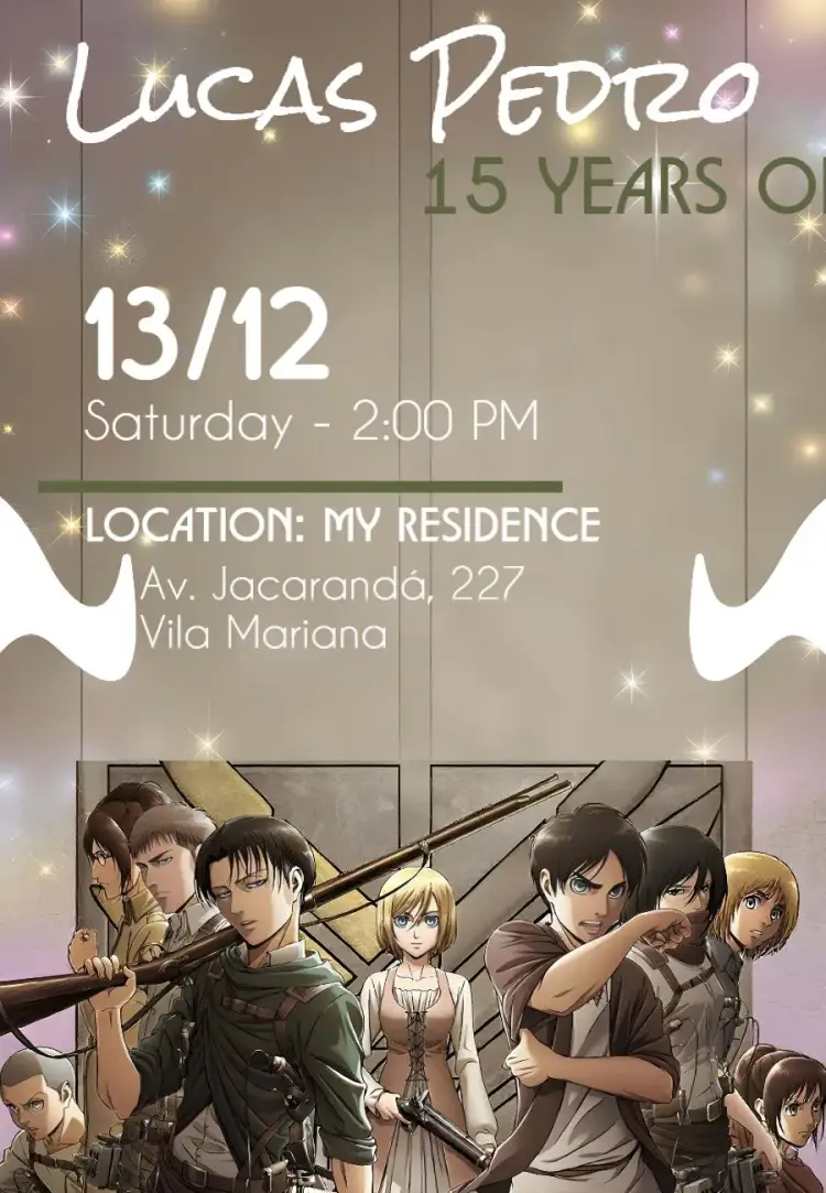 Attack On Titan Anime Animes invitation