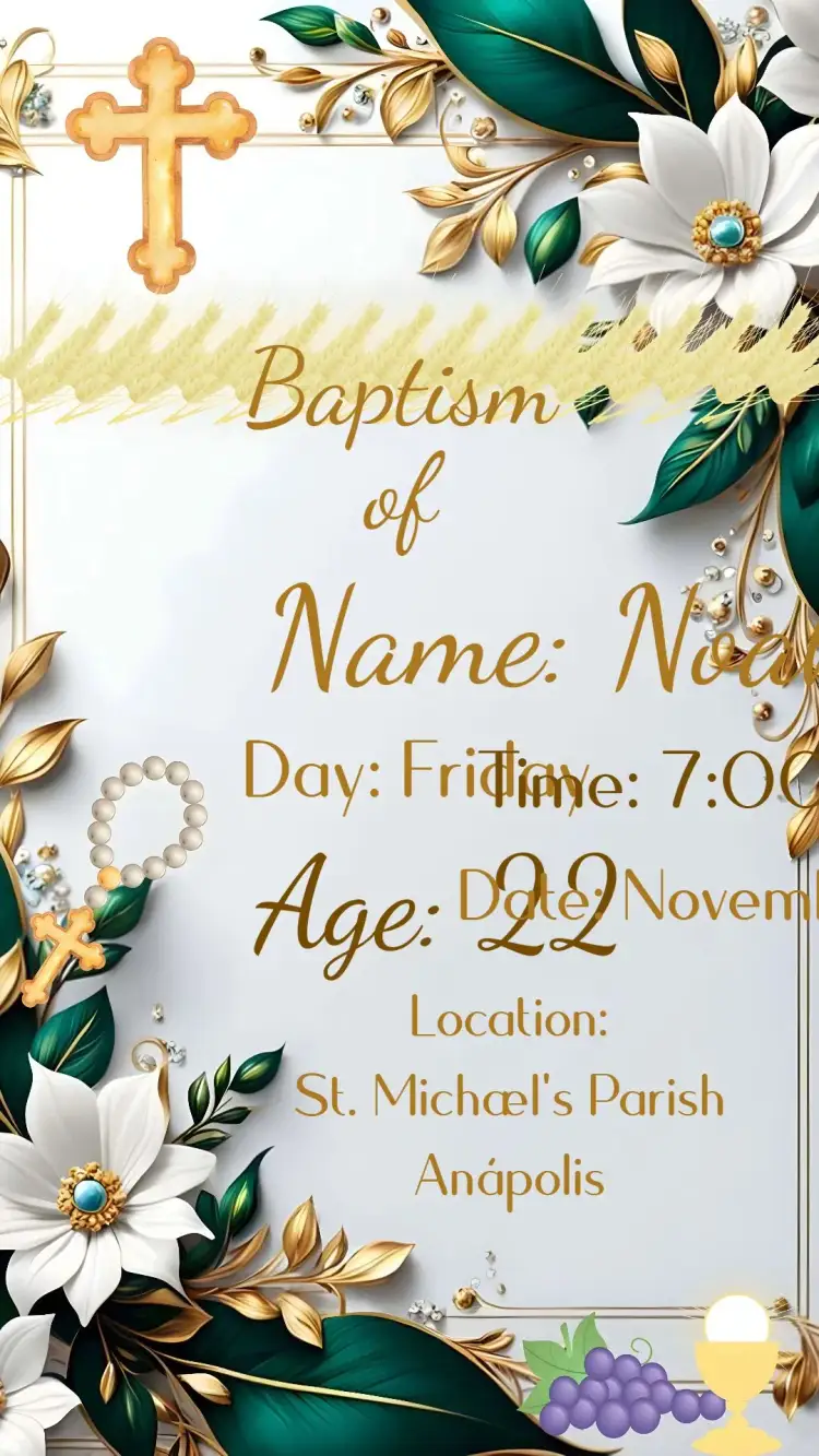 Invitation Christening – Baptism theme delicate, pastel, modern, childlike, floral, classic