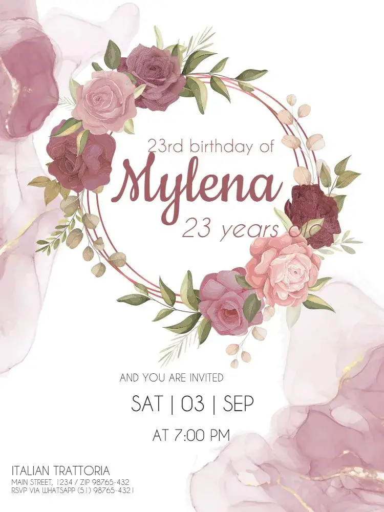 Rose Gold To Print Delicate invitation