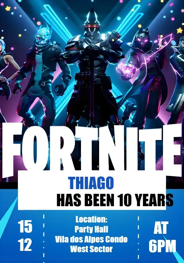 Blue Fortnite invitation