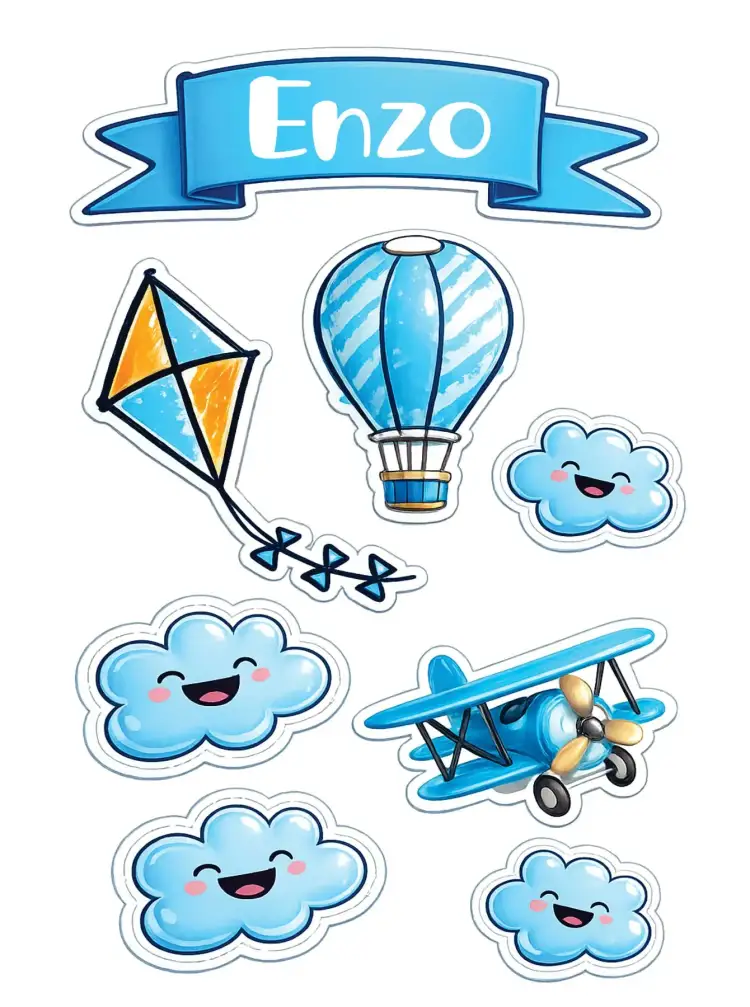 Invitation Aviator – Cake topper theme aviator, children's, colorful, playful, modern, fun