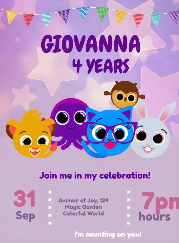 Cute Purple Cakes invitation