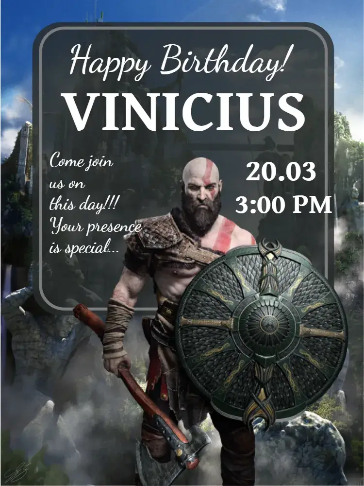 God Of War invitation