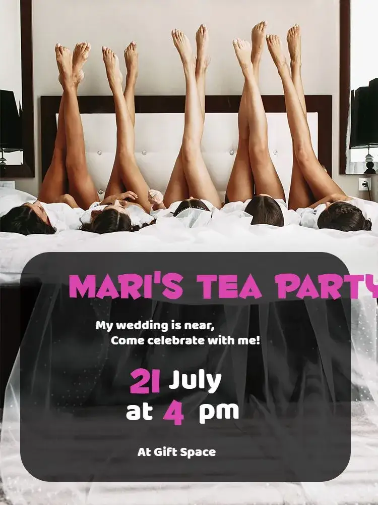 Invitation Kitchen Tea - Friends Style House – Bridal Shower theme modern, cozy, casual, colorful, vintage