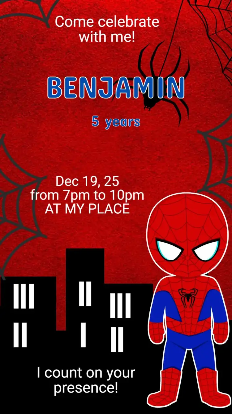 Spider-Man Birthday Invitation