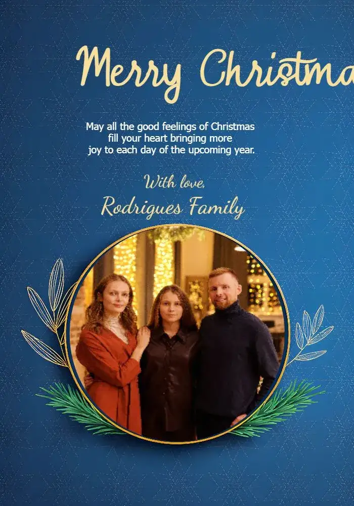 Invitation Christmas Card With Family Photo – Commemorative Dates theme festive, colorful, traditional, joyful, carnival, modern