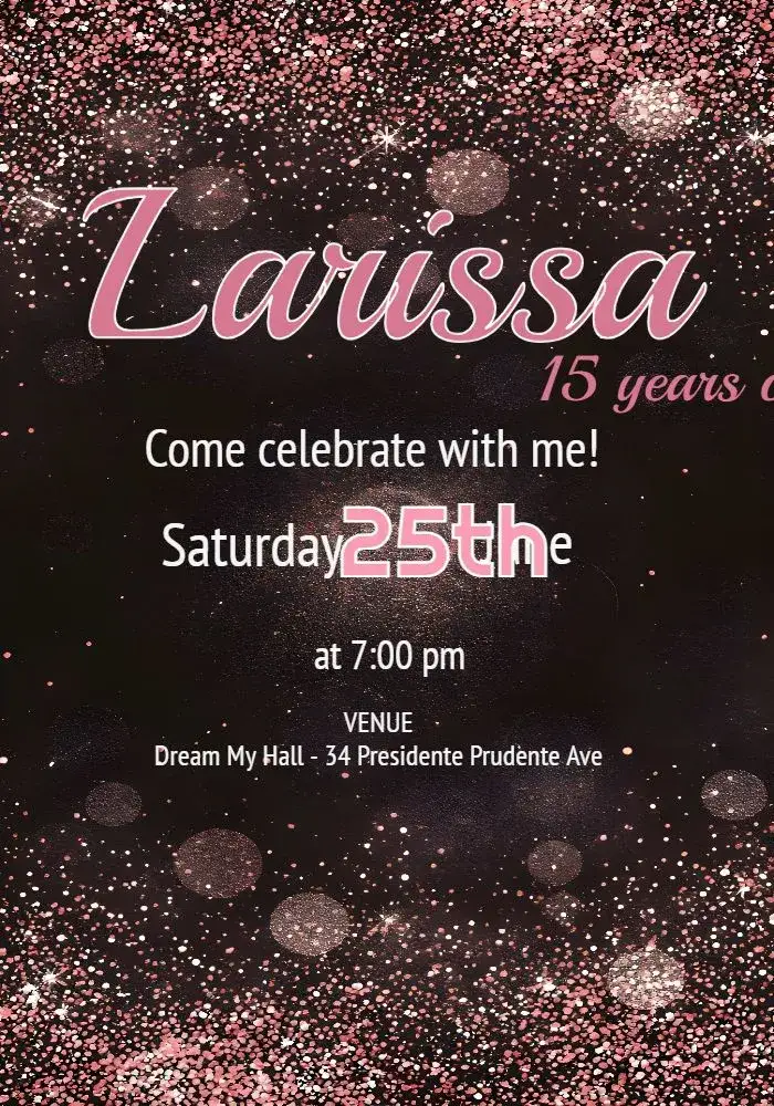 Invitation 15th Pink Birthday – Birthday theme modern, elegant, vibrant, feminine, youthful, romantic