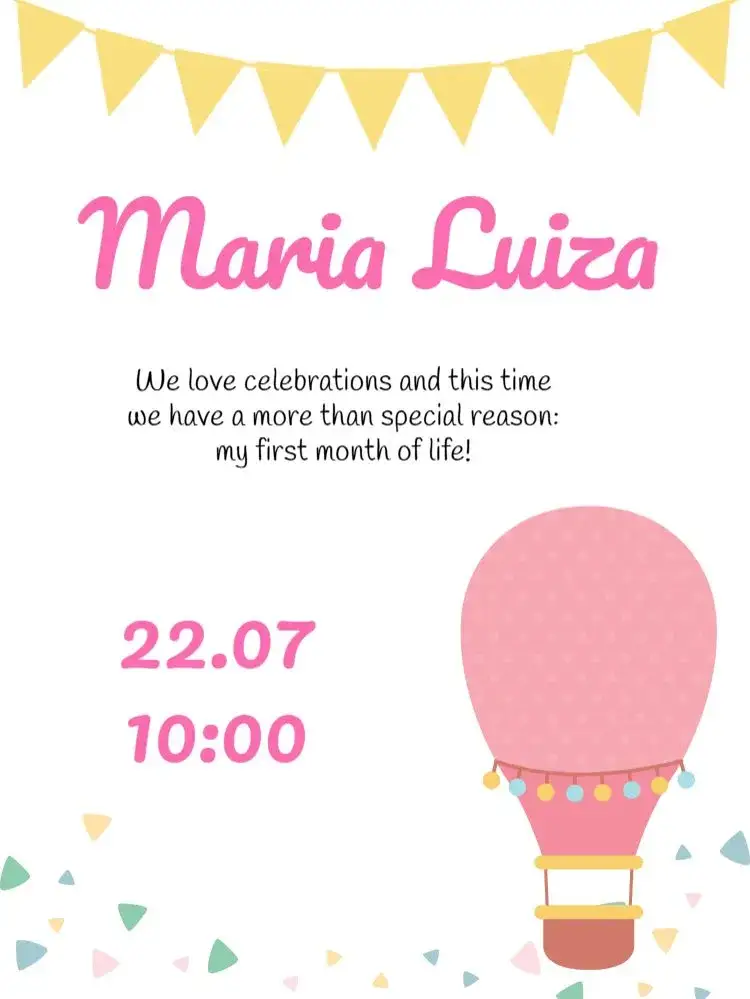 Invitation Delicate Baby – Diaper Shower theme delicate, geometric, festive, soft, modern, colorful