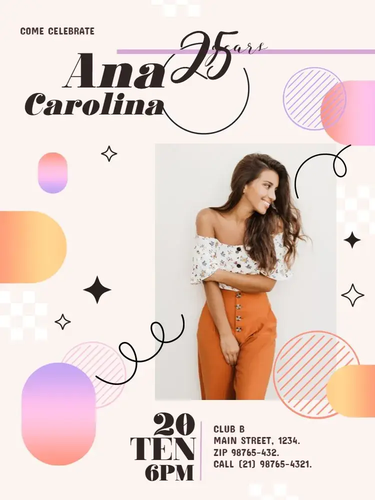 25 Years With Adult Photo invitation