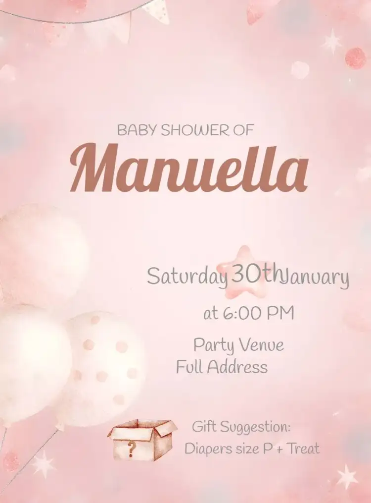 Watercolor Pink Baby Shower