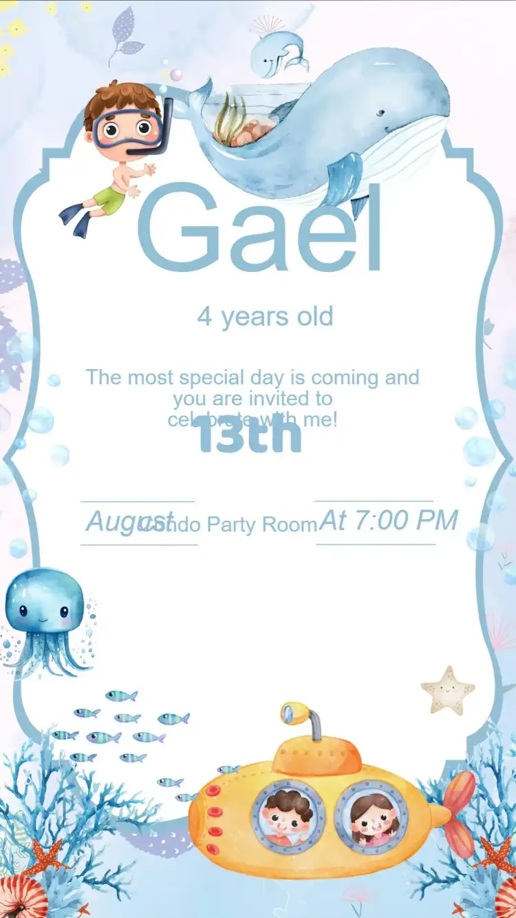 Under the Sea Birthday Invitation