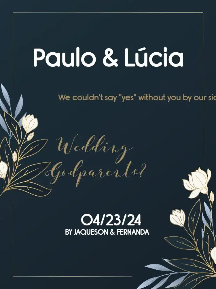 For Elegant Blue Wedding Godparents Couple
