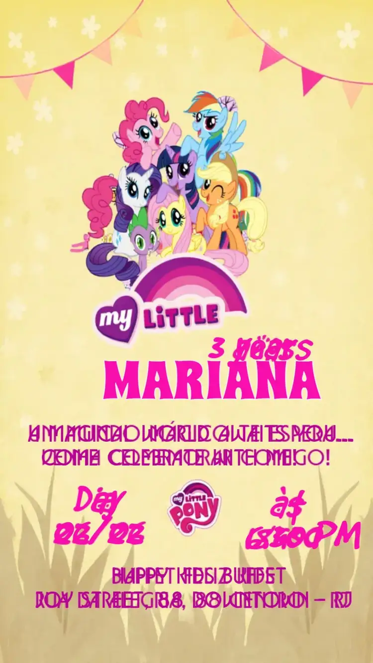 My Little Pink Pony invitation