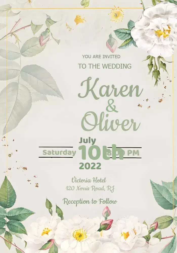 Floral Flowers Wedding invitation