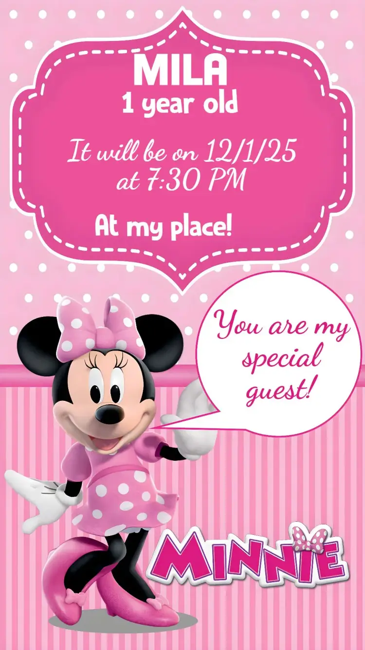 Minnie Pink invitation