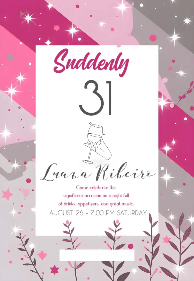 30 Years Pink invitation