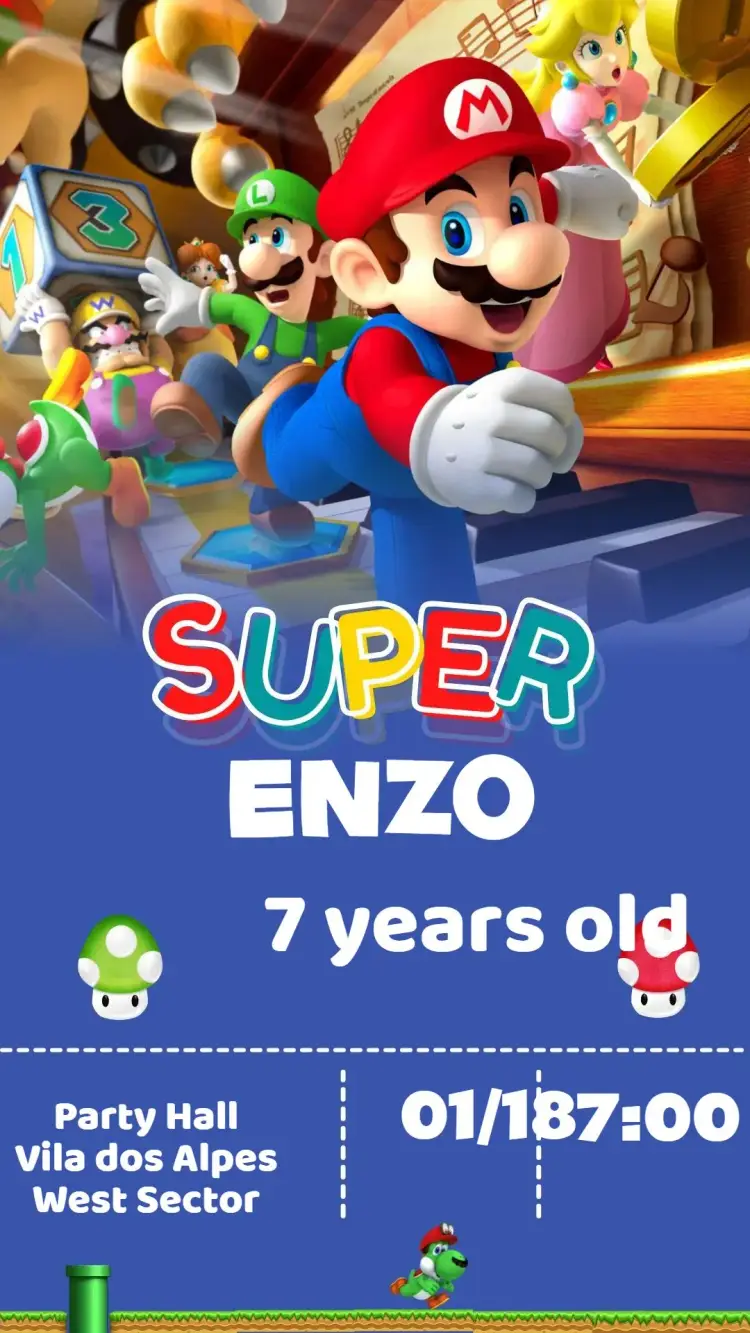 Super Mario invitation