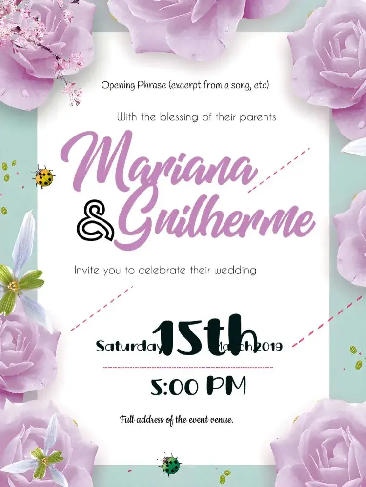 Floral Roses Wedding invitation